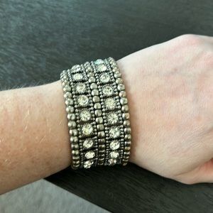 Beaded and stone bracelet